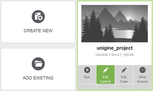 Open the UnigineEditor