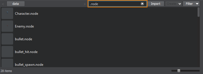 Using the Search field to find files