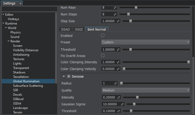 Bent Normal custom settings