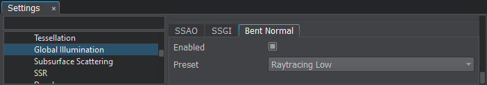Bent Normal Settings