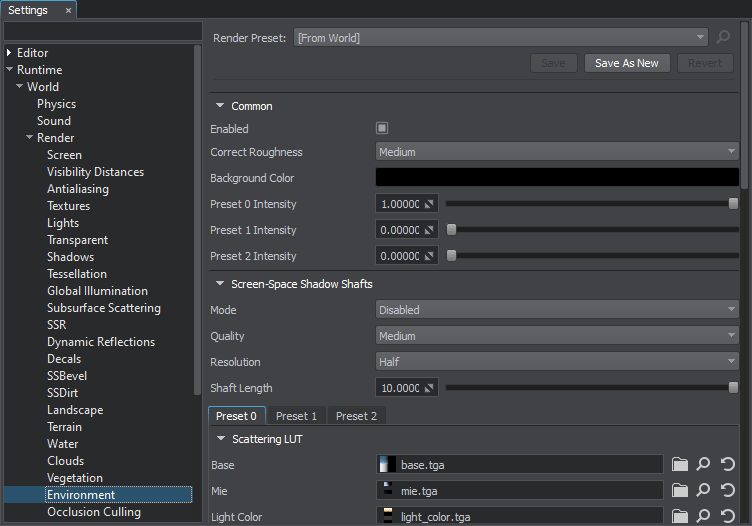 Environment Settings