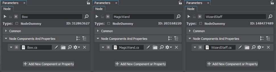 Nodes with components
